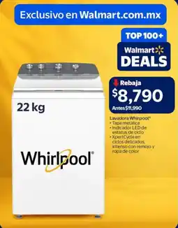 Walmart Whirpool lavadora oferta
