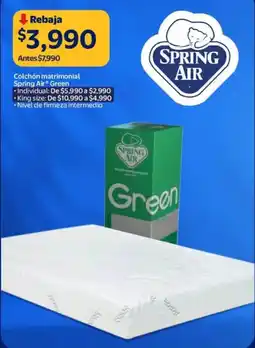 Walmart Spring air green colchón matrimonial oferta