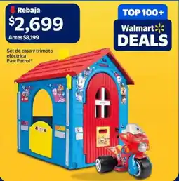 Walmart Paw patrol set de casa y trimoto eléctrica oferta