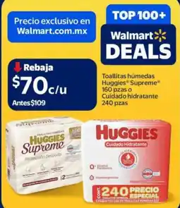 Walmart Huggies toallitas húmedas supreme oferta