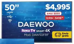 Chedraui Daewoo roku tv smart 50" oferta