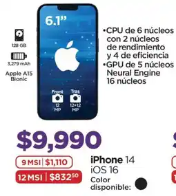Chedraui iPhone 14 iOS 16 oferta