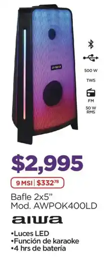 Chedraui Aiwa bafle 2x5" oferta