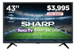 Chedraui Sharp smart tv 43" oferta