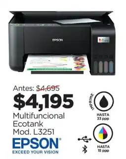 Chedraui Epson multifuncional ecotank oferta