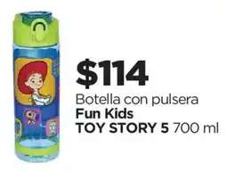 Chedraui Fun kids toy story 5 botella con pulsera oferta