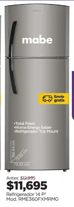 Chedraui Mabe refrigerador 14 p³ oferta