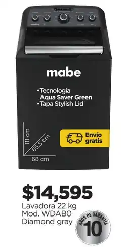 Chedraui Mabe lavadora oferta