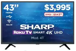 Chedraui Sharp roku tv 43" smart 4k uhd oferta