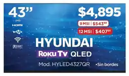 Chedraui Hyundai roku tv 43" qled oferta