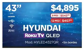 Hyundai roku tv 43" qled