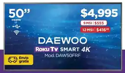 Chedraui Daewoo roku tv 50" smart 4k oferta