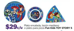 Chedraui Fun kids toy story 5 plato ensalada, tazón mediano o plato para pizza oferta