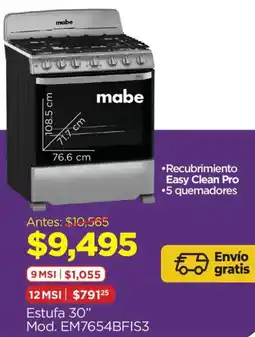 Chedraui Mabe estufa 30" oferta