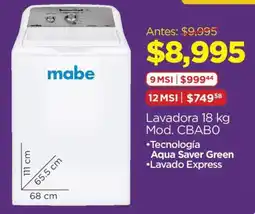 Chedraui Mabe lavadora oferta