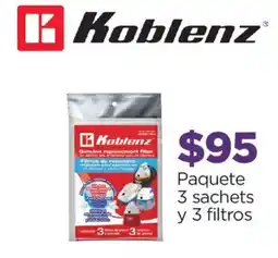 Chedraui Koblenz paquete 3 sachets y 3 filtros oferta