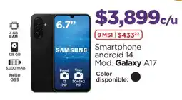 Chedraui Samsung galaxy A17 smartphone android 14 oferta