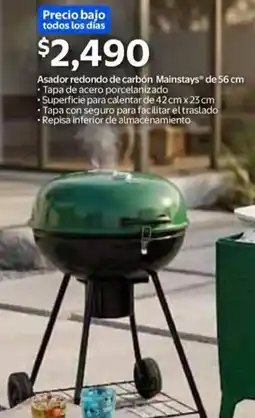 Walmart Mainstays asador redondo de carbón oferta