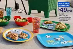 Walmart Charola, plato con dip, vaso cambiacolor oferta