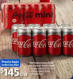 Walmart Coca cola refresco sin azúcar mini o light oferta