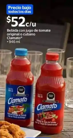Walmart Clamato bebida con jugo de tomate original o cubano oferta