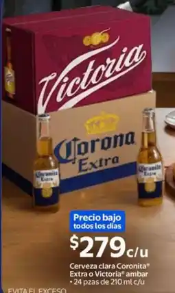 Walmart Coronita cerveza clara extra o victoria ambar oferta
