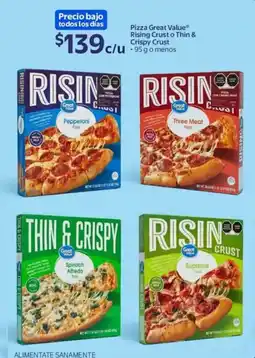 Walmart Great value pizza rising crust o thin & crispy crust oferta