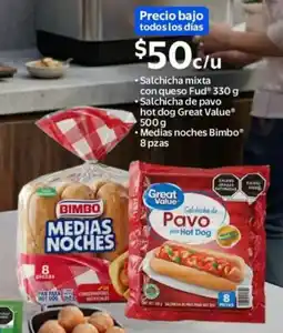 Walmart Fud salchicha mixta con queso oferta