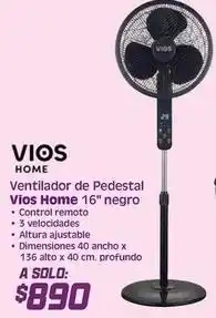 Soriana Híper Vios - ventilador de pedestal 16 negro oferta