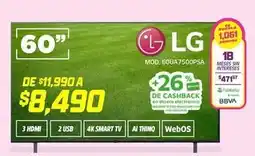 Soriana Híper Lg - 60 4k smart tv mod. 60ua7500psa oferta