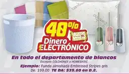 Soriana Híper Fanta - funda almohada embossed stripes gris oferta