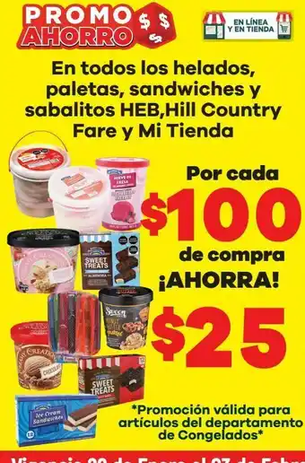 HEB Helados oferta
