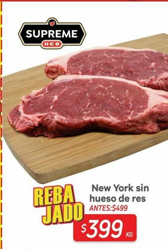 HEB New york sin hueso de res oferta