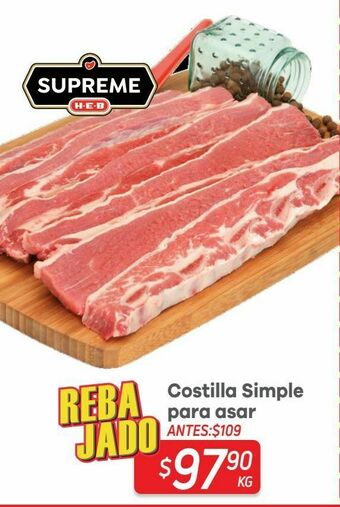 HEB Costilla simple para asar oferta