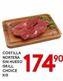 Alsuper Costilla norteña sin hueso grill choice kg oferta