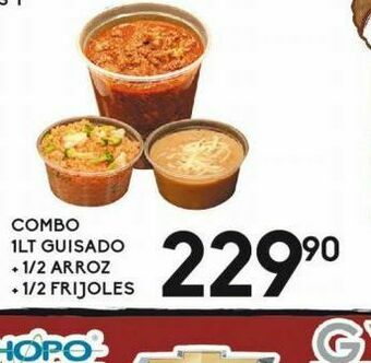 Alsuper Combo 1lt guisado, 1/2 arroz + 1/2 frijoles oferta