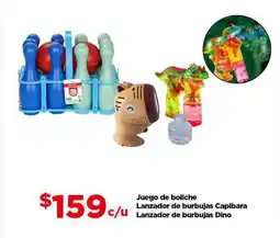 Bodega Aurrerá Juego de boliche lanzador de burbujas capibara lanzador de burbujas dino oferta
