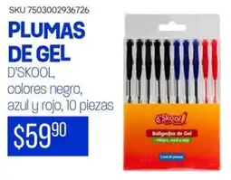 Woolworth Plumas de gel d'skool, colores negro, azul y rojo oferta