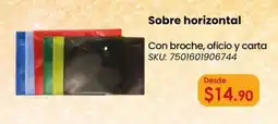 Woolworth Sobre horizontal con broche, oficio y carta oferta