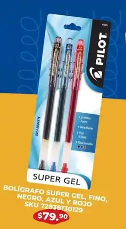 Woolworth Bolígrafo super gel, fino, negro, azul y rojo oferta