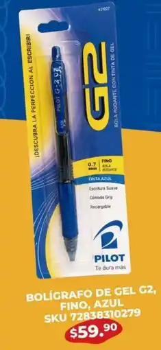Woolworth Bolígrafo de gel g2, fino, azul oferta
