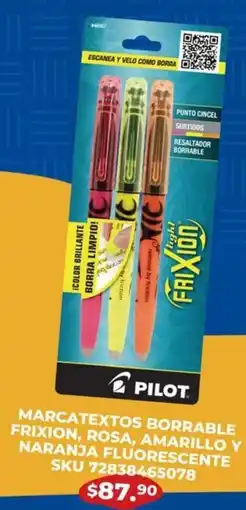 Woolworth Marcatextos borrable frixion, rosa, amarillo y naranja fluorescente oferta