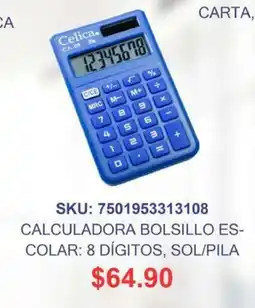 Woolworth Calculadora bolsillo es- colar: 8 dígitos, sol/pila $64.90 oferta