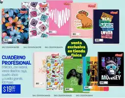 Woolworth Cuaderno profesional d'skool, con espiral, varios diseños, raya, cuadro chico y cuadro grande oferta