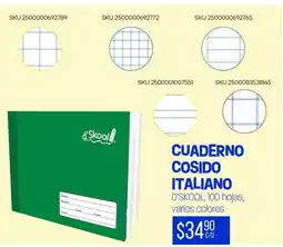 Woolworth Cuaderno cosido italiano d'skool oferta