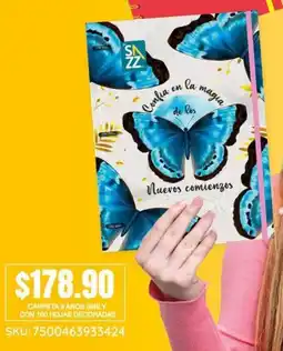 Woolworth Carpeta 3 aros girly con decoradas oferta
