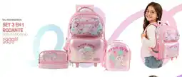 Woolworth Set 3 en 1 rodante gepack unicornio oferta