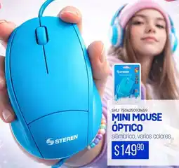 Woolworth Steren mini mouse óptico alámbrico, varios colores oferta