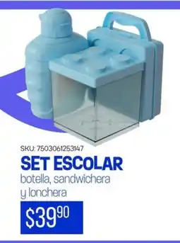 Woolworth Set escolar botella, sandwichera y lonchera oferta