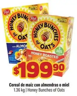 Smart & Final Honey bunches of oats cereal de maíz con almendras o miel oferta